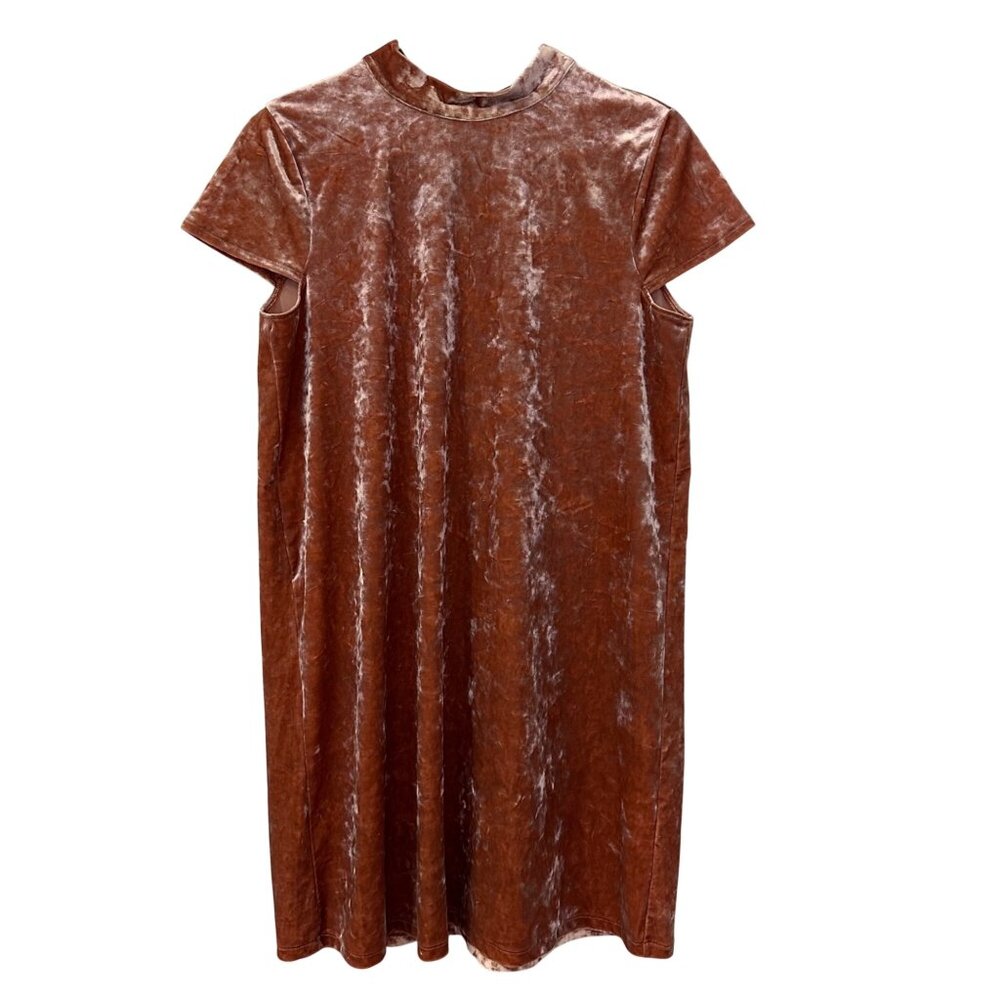 Madewell Burnt Copper Velvet Mini Dress